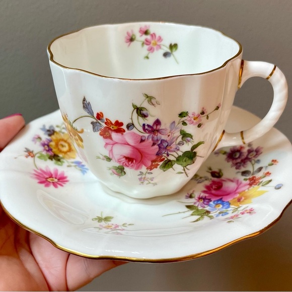 Royal Crown Derby Other - Royal Crown Derby China Derby Posies Teacup and Saucer Set Vintage Cottage Core